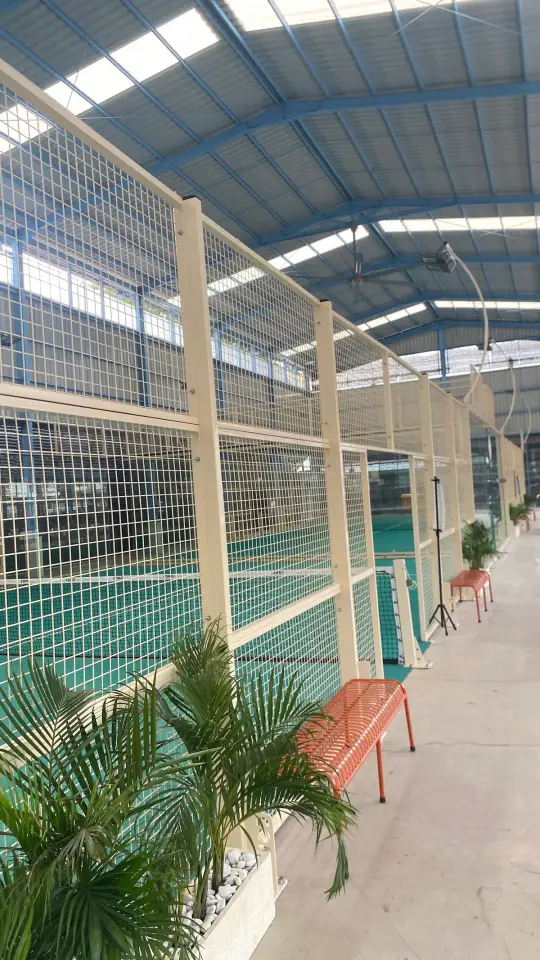 Walkway along the courts