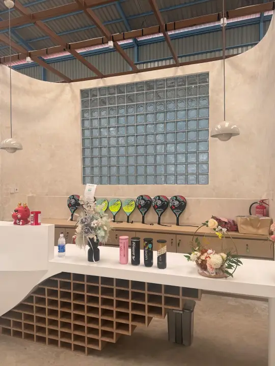 Racket display at reception